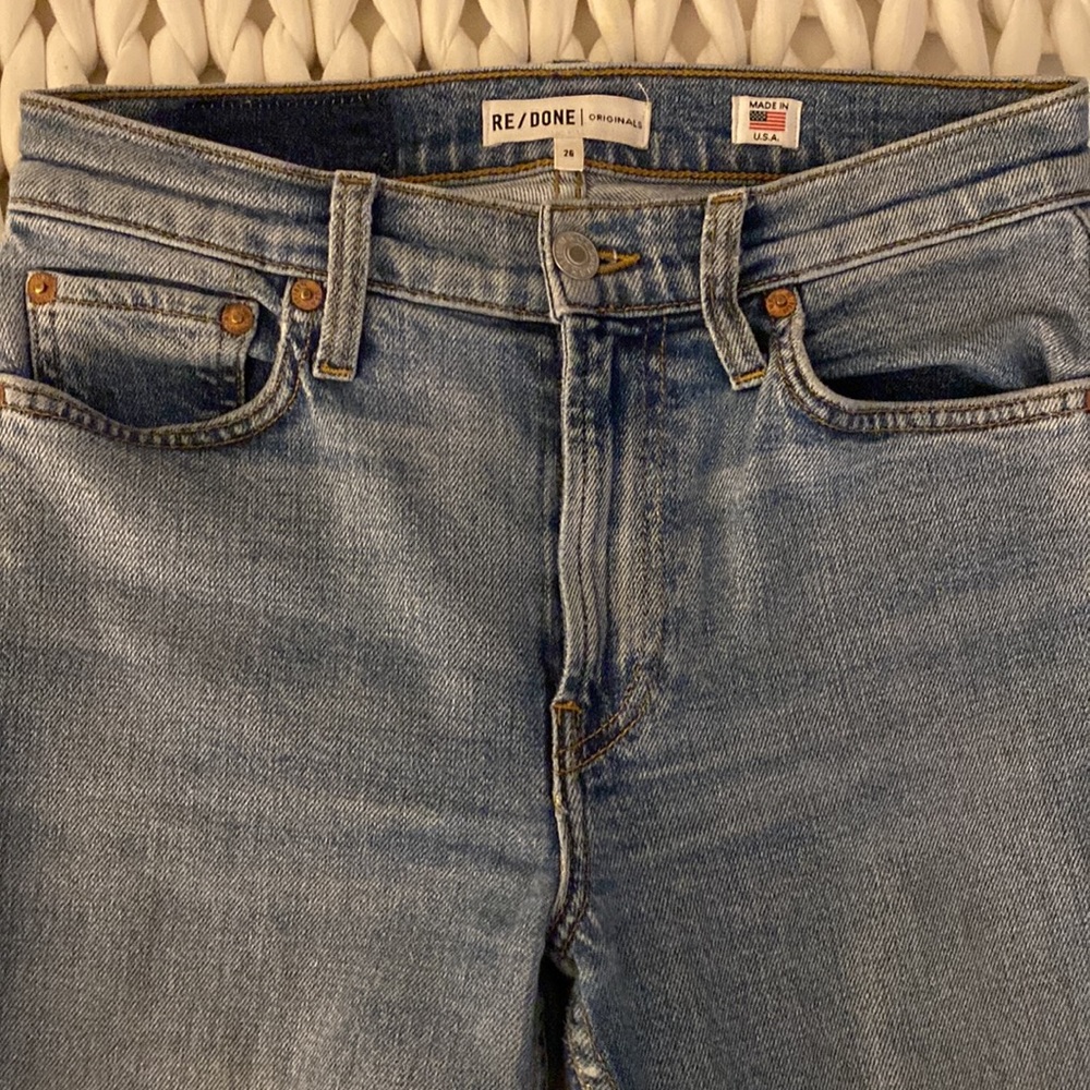 RE/DONE Mid Rise Kick Flare Stretch jeans